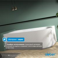 Акриловая ванна ABBER AB9329-1.7 R белая - Gidratop.ru изображение