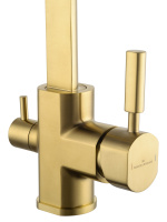 Смеситель для кухни c подключением фильтра WONZON & WOGHAND, Брашированное золото (WW-88458003-BG) - Gidratop.ru изображение