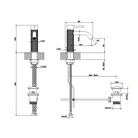 GESSI 316 смеситель для раковины на 1 отверстие, с донным клапаном, излив 123мм, цвет: steel brushed - Gidratop.ru изображение