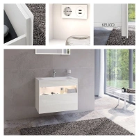 Тумба под раковину Keuco Stageline 32862300100, 80 см, с подсветкой, 1 ящик, цвет белый - Gidratop.ru изображение