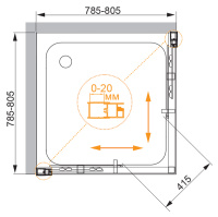 Душевой уголок CEZARES MOMENTO-A-2-80-C-Cr - Gidratop.ru изображение