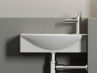 Умывальник подвесной прямоугольный  с крепежом (чаша слева, отверстие под смеситель справа) Element 455x220x130мм - Gidratop.ru изображение