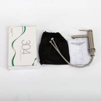 ETNA Смеситель для раковины без донного клапана, нержавеющая сталь, исполнение сатин ETN-LVM-IN - Gidratop.ru изображение