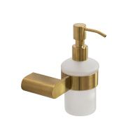 STYLUS-SOIS-V-BORO Диспенсер для мыла подвесной, стекло, исполнение брашированное золото - Gidratop.ru изображение