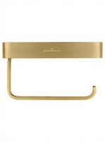 Держатель для туалетной бумаги с полкой WONZON & WOGHAND GRAFFITY, Брашированное золото (WW-9366-BG) - Gidratop.ru изображение