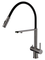 Смеситель для кухни с гибким изливом и подключением фильтра WONZON & WOGHAND, Темный графит (WW-88458009-BGM) - Gidratop.ru изображение