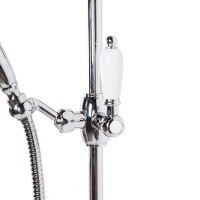 CZR-SD-01-Bi Душевой гарнитур классика, хром, ручка белая - Gidratop.ru изображение