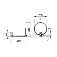Косметическое зеркало Keuco Plan 17649170000, 19 см, с увеличением, цвет алюминий - Gidratop.ru изображение