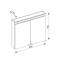 Зеркальный шкаф Keuco Royal E-One 44302171301, 80 см, с подсветкой, алюминий серебристый - Gidratop.ru изображение