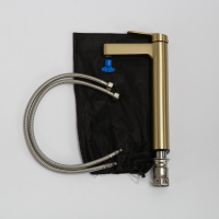 DELTA Смеситель для накладных раковин без донного клапана, брашированное золото, DEL-LMC-BORO - Gidratop.ru изображение