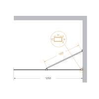 душевая перегородка универсальная LIBERTA-L-1-TB-125-C-NERO - Gidratop.ru изображение