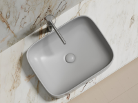 Умывальник чаша накладная прямоугольная (цвет Серый Матовый) Element 505x380x150мм - Gidratop.ru изображение