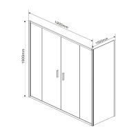 Душевой уголок Garda VSR-1G21019CH, 1900*1000, хром, стекло шиншилла - Gidratop.ru изображение