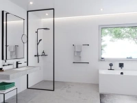Внешняя часть излива на ванну Hansgrohe Exafill S, с набором для слива и перелива, черный хром, с наполнением, 58117340 - Gidratop.ru изображение