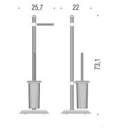 Colombo Hermitag Стойка ершик с колбой+держ.туал.бум.,напол.-h73,1см, цвет: хром/мат.стекло - Gidratop.ru изображение