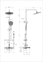 Душевая система с гигиеническим душем и термостатом WONZON & WOGHAND SOLID, Черный матовый (WW-C3011-A1-MB) - Gidratop.ru изображение
