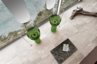 Раковина отдельностоящая прозрачная ABBER Kristall AT2702Emerald-H зеленая - Gidratop.ru изображение