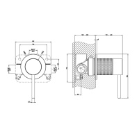 GESSI 316 встраиваемый смеситель на 1/2 на 1 источник (внешняя часть), цвет: warm bronze brushed pvd - Gidratop.ru изображение