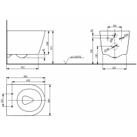 TOTO RP Унитаз подвесной 490*380*335 мм, без сиденья TC613G, смыв tornado, Cefiontect, смыв 4,5л ,цвет: белый - Gidratop.ru изображение