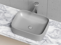 Умывальник чаша накладная прямоугольная (цвет Антрацит Матовый) Element 505x380x150мм - Gidratop.ru изображение