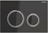 Смывная клавиша GEBERIT Sigma 21 115.884.SJ.1 (стекло черное, глянцевый хром) - Gidratop.ru изображение