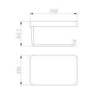 Держатель для туалетной бумаги с полкой WONZON & WOGHAND FLAT, Хром (WW-9736) - Gidratop.ru изображение