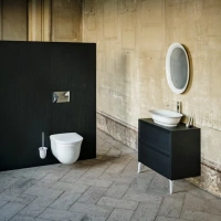 Тумба под раковину Laufen New Classic 117.5 х 45.5 х 60 см, 4.0602.2.085.628.1, напольная, чёрный дуб, отверстие посередине - Gidratop.ru изображение