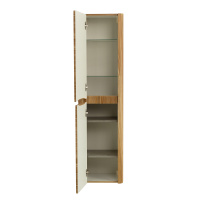 RELAX Шкаф подвесной с двумя распашными дверцами с доводчиками, с двумя полками, универсальный, дуб карамельный, 400x300x1500, RELAX-1500-2A-SO-RC-P - Gidratop.ru изображение