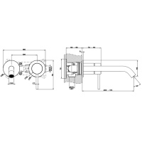 GESSI 316 встраиваемый смеситель с изливом 210-180мм (внешние части), цвет: brushed black metal pvd - Gidratop.ru изображение