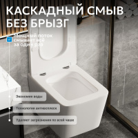 Унитаз ABBER Rechteck AC1201MW подвесной белый матовый, безободковый - Gidratop.ru изображение