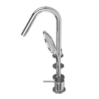 LEAF-BVDM4-L-01 смеситель на борт ванны врезной, на 4 отверстия, исполнение Хром - Gidratop.ru изображение