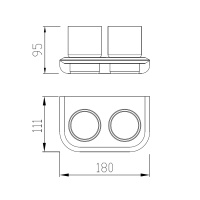 Стакан двойной для зубных щеток ABBER Nord AA1557B черный матовый - Gidratop.ru изображение