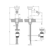 GESSI Origini смеситель для биде с донным клапаном, в компл с отделочн вкладкой., цвет: Black Metal Brushed PVD - Gidratop.ru изображение