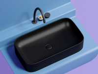 Умывальник чаша накладная прямоугольная (цвет Черный Матовый) Element 705x380x122мм - Gidratop.ru изображение