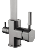 Смеситель для кухни с подключением фильтра WONZON & WOGHAND, Темный графит (WW-88458003-BGM) - Gidratop.ru изображение