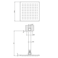 Gessi Emporio shower верхний душ потолочный, поворотная с шарниром, с защитой от известкового налёта, цвет: Black XL - Gidratop.ru изображение
