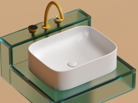 Умывальник чаша накладная прямоугольная (цвет Белый Матовый) Element 505x380x150мм - Gidratop.ru изображение