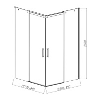 Душевой уголок Dice VSS-4D900CL, 900*900, хром, стекло прозрачное - Gidratop.ru изображение