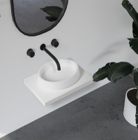 Раковина накладная ABBER Stein AS2605 белая матовая - Gidratop.ru изображение