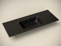 Умывальник накладной прямоугольный (цвет Черный Матовый) Element 1210x465x180мм - Gidratop.ru изображение