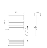 Полотенцесушитель электрический с полкой WONZON & WOGHAND ESSEN, Темный графит (WW-A402-GM) - Gidratop.ru изображение