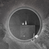 Зеркало с лазерной гравировкой, контурной подсветкой и сенсорным выключателем CZR-SPC-ECO-600-LED-TCH, 12V, 220-240V, 600x30 - Gidratop.ru изображение