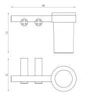Стакан для зубных щеток с держателем ABBER Osten 316 AA1860BG золото брашированное - Gidratop.ru изображение