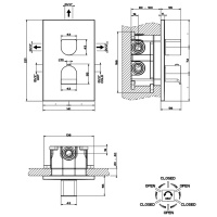GESSI Rilievo встраиваемый смеситель для душа, термостатический,  на 3 источника (внешние части), цвет: nero XL - Gidratop.ru изображение