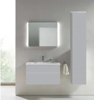 Шкаф-пенал Keuco Royal Reflex 34031 130002 подвесной 35 см, с корзиной, титан, петли справа - Gidratop.ru изображение