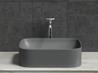 Умывальник чаша накладная прямоугольная (Темный Антрацит Матовый) Element 505x380x150мм - Gidratop.ru изображение