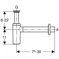 Сифон для раковины Geberit Uniflex 151.034.21.1 для раковины, хром - Gidratop.ru изображение