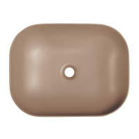 Раковина накладная керамическая, прямоугольная, бежевая матовая, BB1302-H316, 500x400x140 - Gidratop.ru изображение