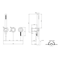 GESSI INGRANAGGIO смеситель встраиваемый, однорычажный, с переключат, держатель с подводом воды, ручн душ, шланг 1500 мм, цвет Black Metal PVD - Gidratop.ru изображение