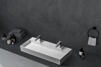 Раковина накладная ABBER Stein AS2642 двойная, белая матовая - Gidratop.ru изображение